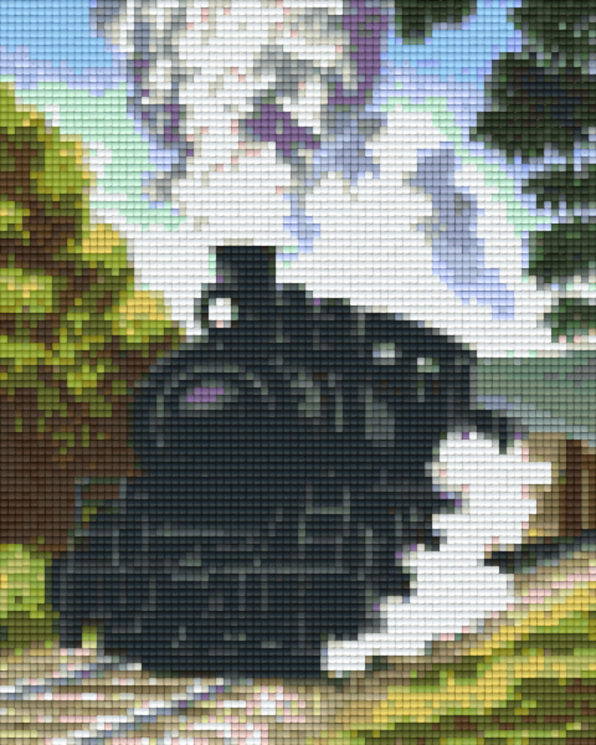 Steam Train Four [4] Baseplate Pixelhobby Mini mocaic art kit image 0